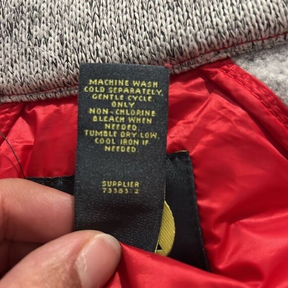 Xersion Red and Gray Mixed Media Puffer Zip Up Jacket Size Medium - Picture 5 of 16